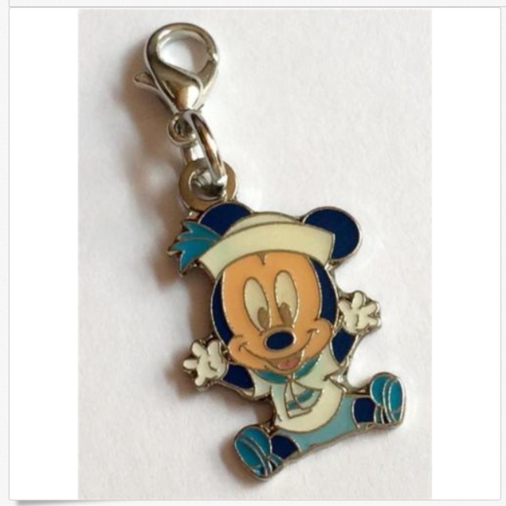 Vintage Disney Baby Mickey Mouse Clip On Charm Zipper Pull Purse Bag Cruise Ship